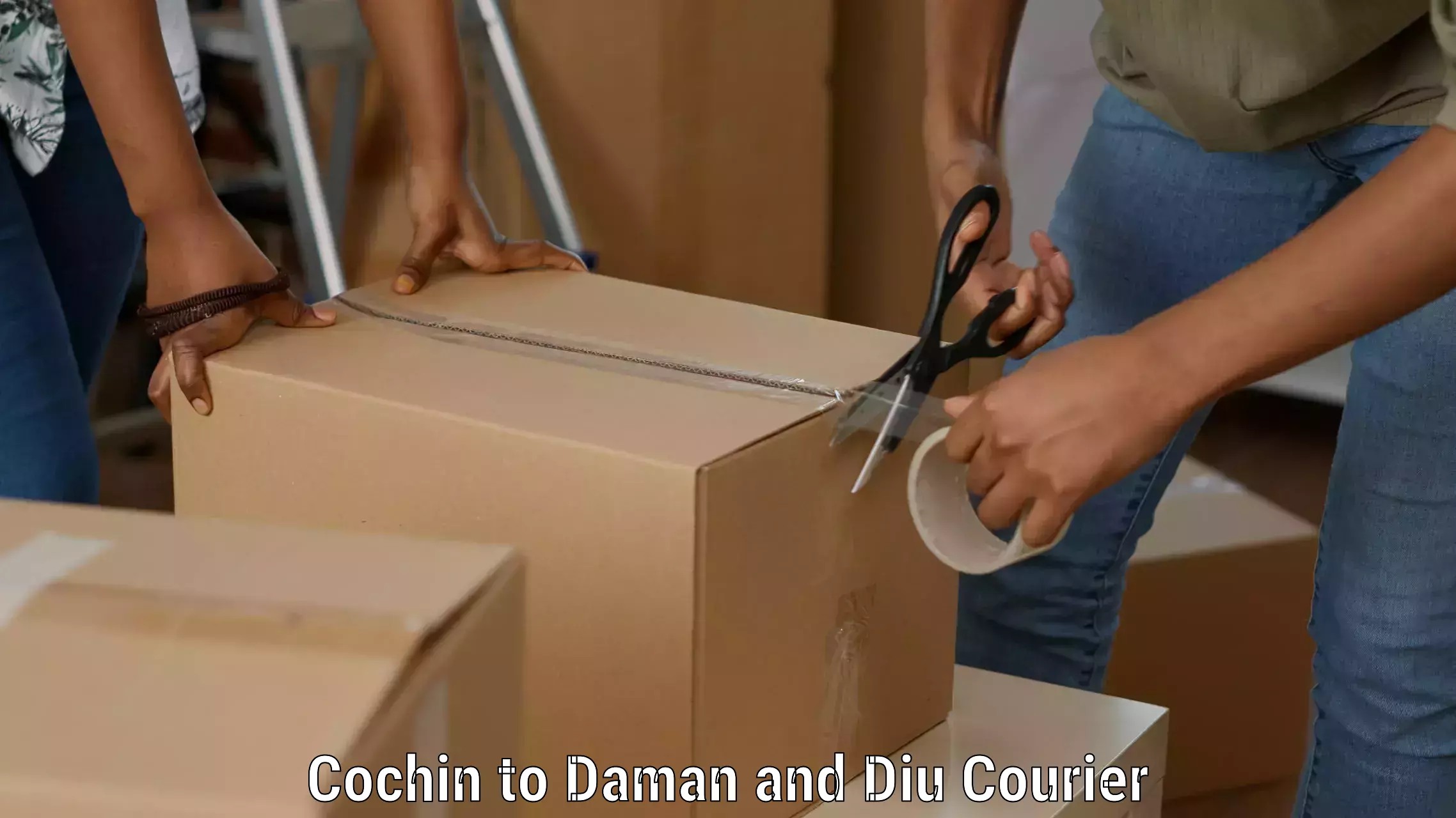Cost-effective shipping solutions Cochin to Diu