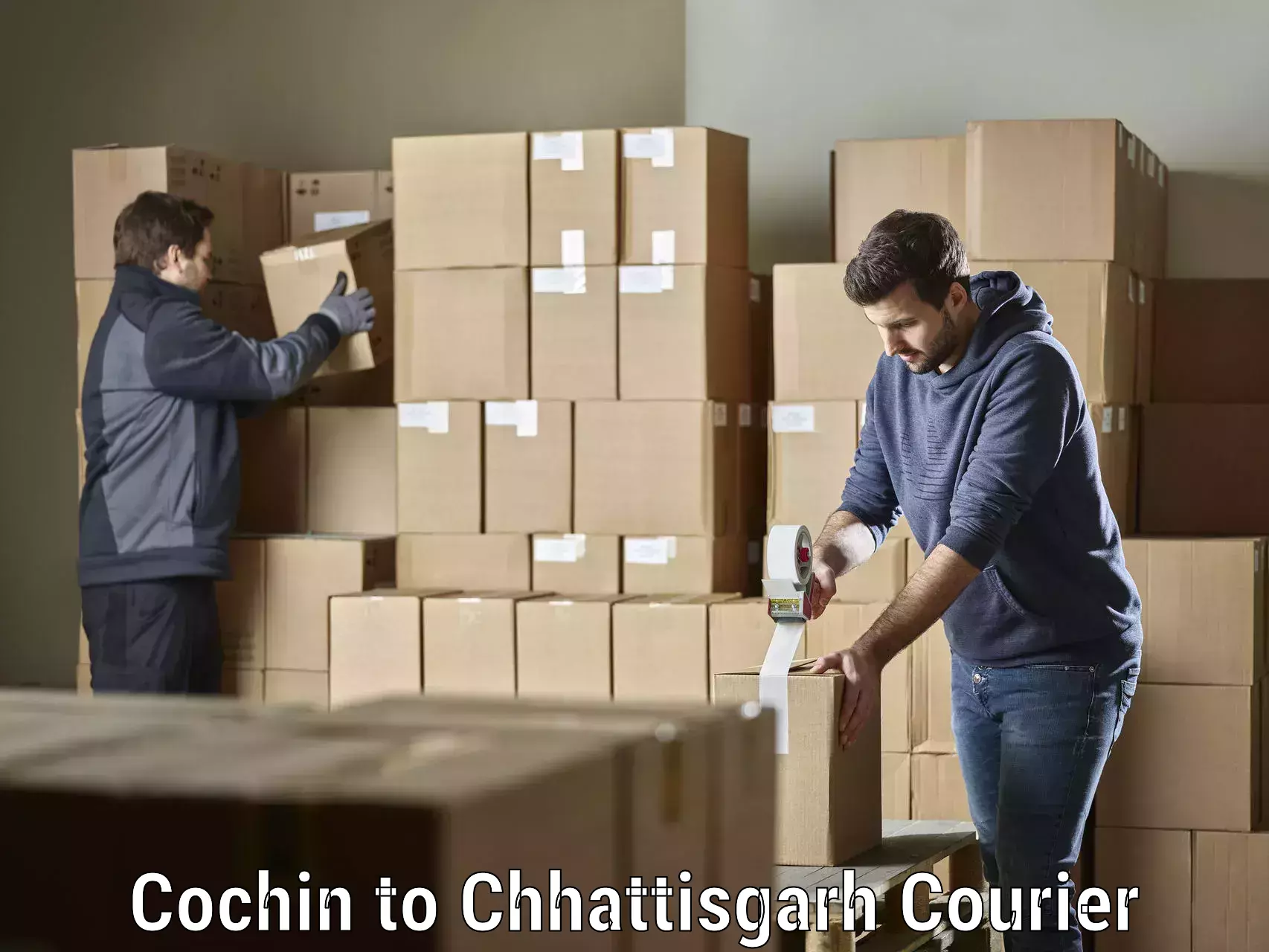 Courier app Cochin to Surguja