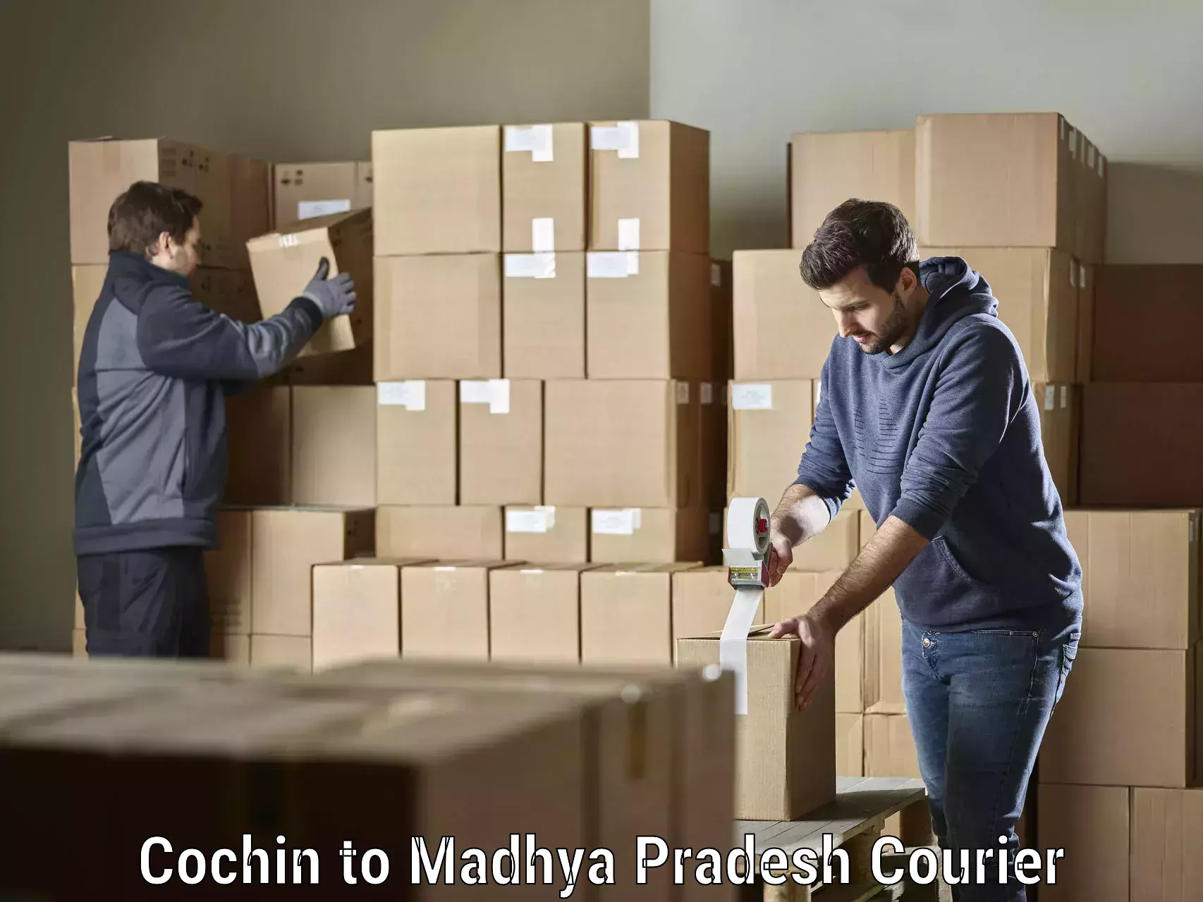 Full-service courier options Cochin to Nagod