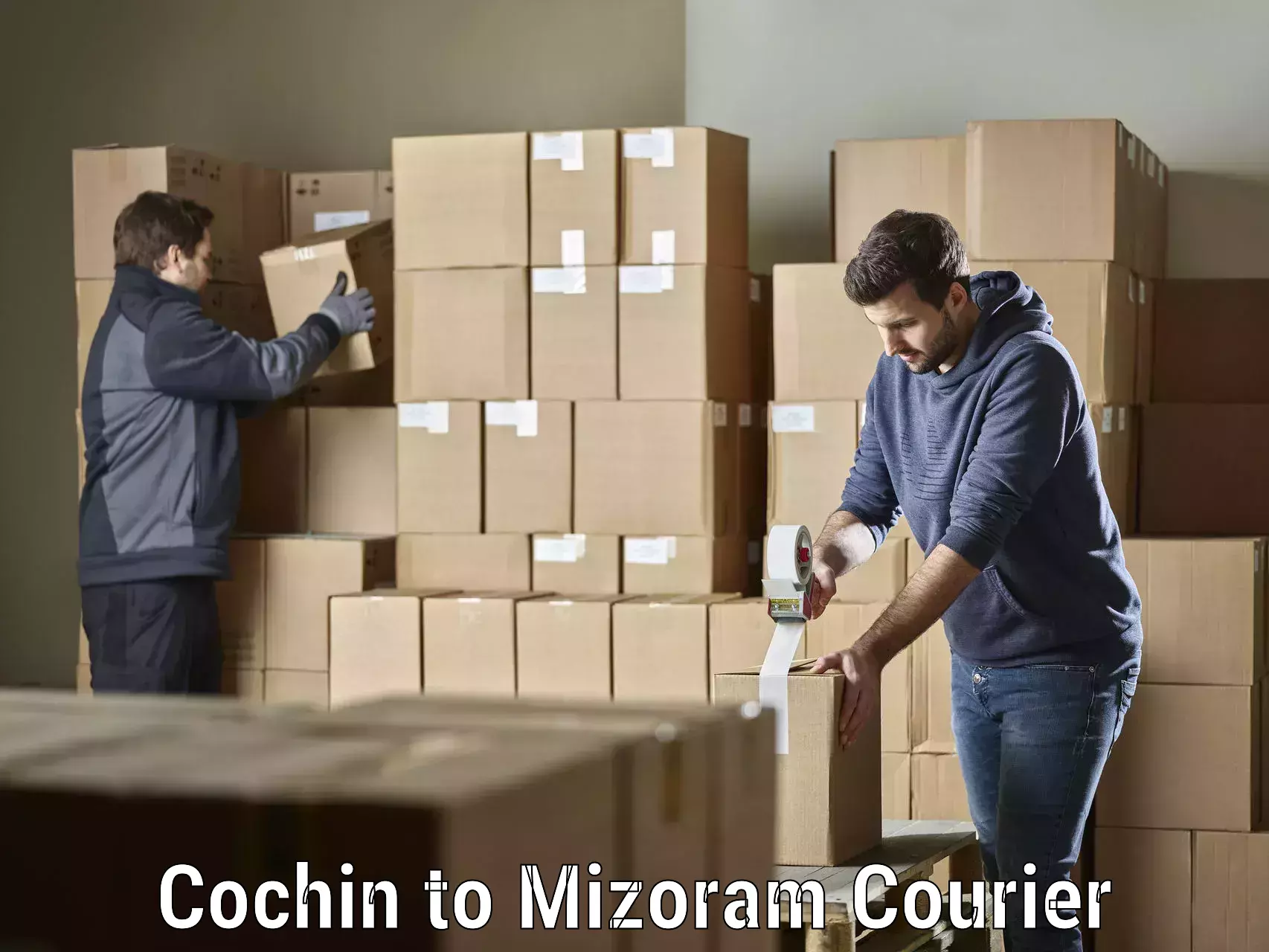 Quick dispatch service Cochin to Mizoram University Aizawl