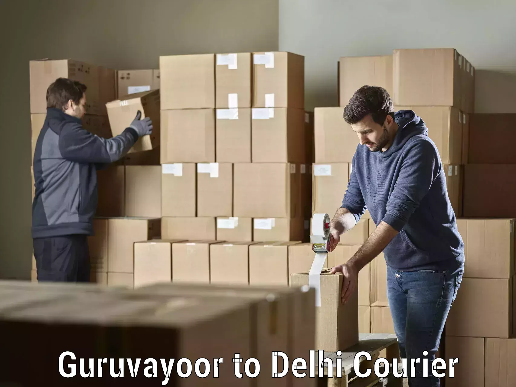 Multi-service courier options Guruvayoor to Jawaharlal Nehru University New Delhi