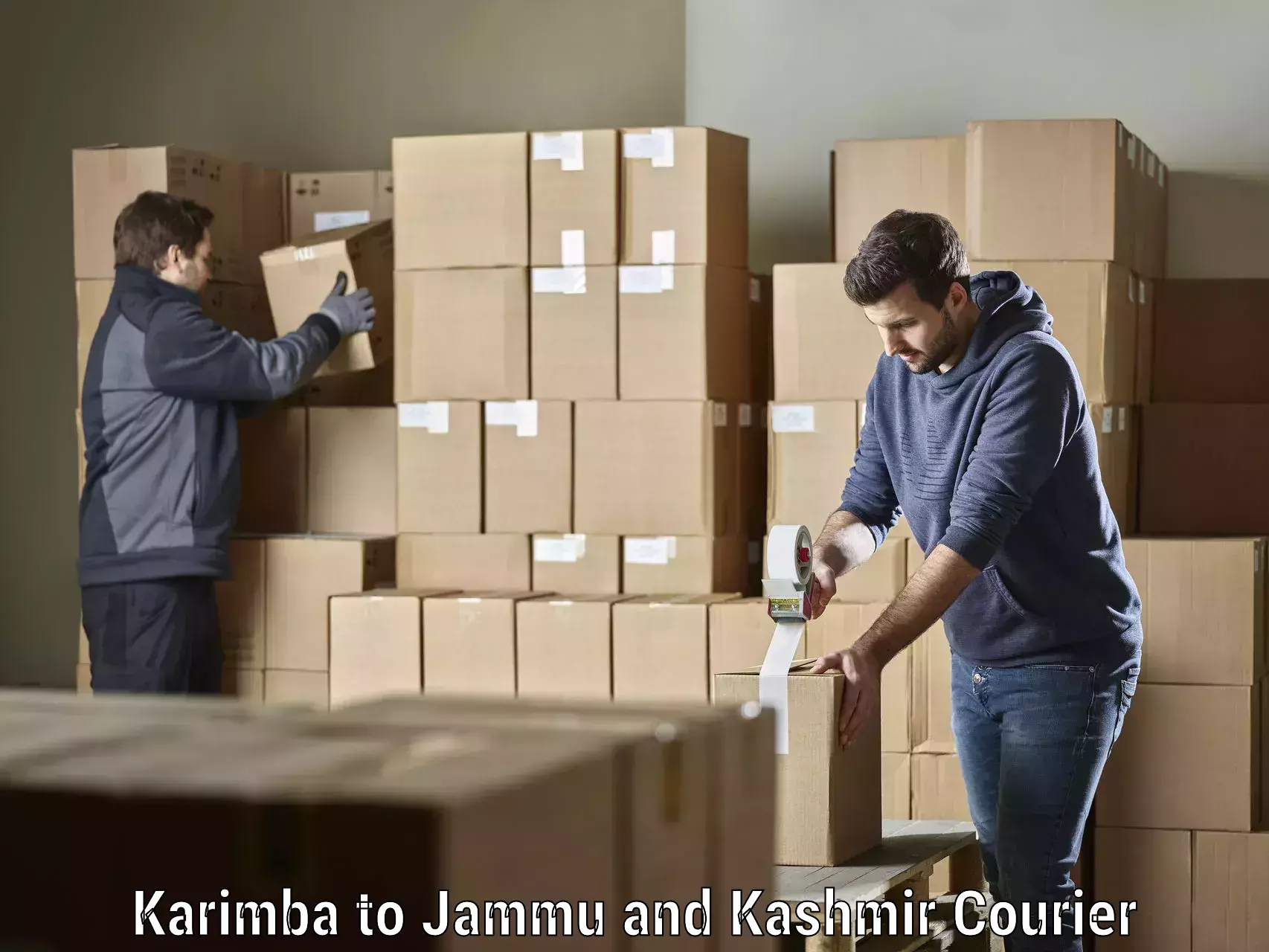 International parcel service Karimba to Jammu and Kashmir