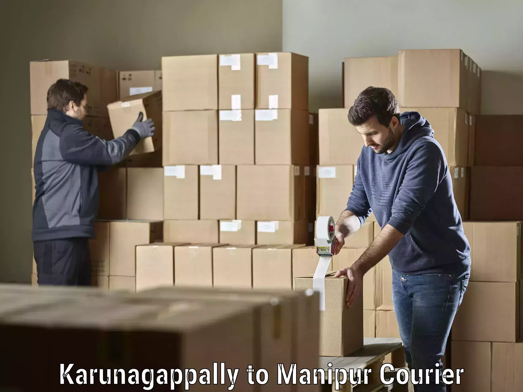Reliable courier services Karunagappally to Moirang