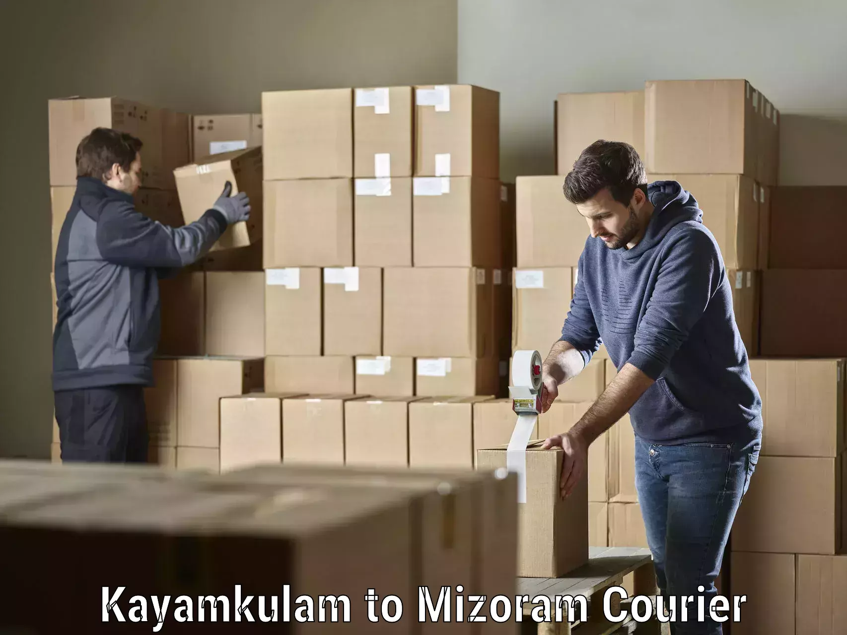 Easy access courier services Kayamkulam to Mizoram University Aizawl