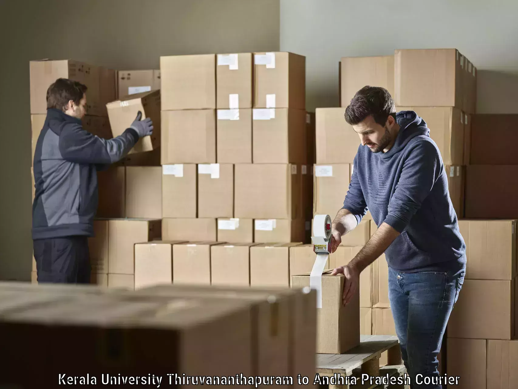 Round-the-clock parcel delivery Kerala University Thiruvananthapuram to Bobbili