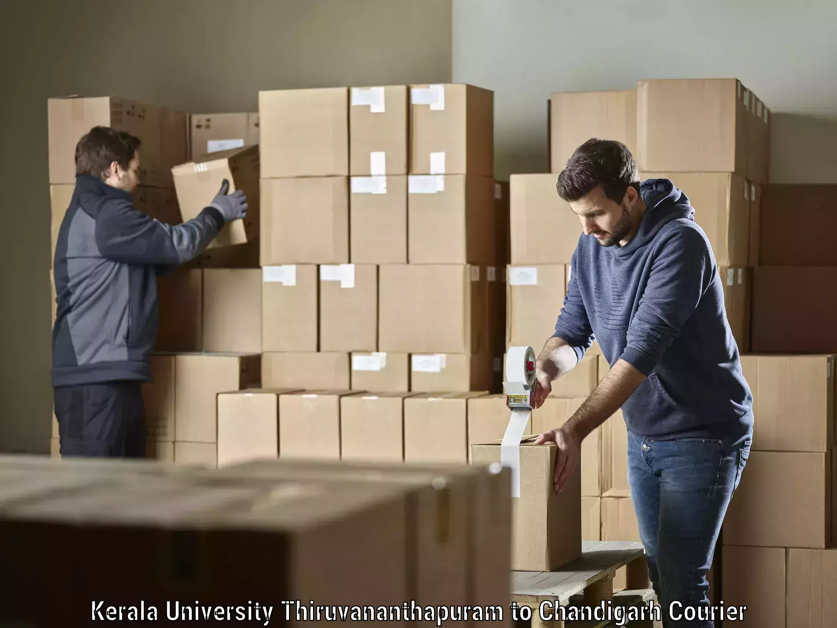 Comprehensive parcel tracking Kerala University Thiruvananthapuram to Chandigarh