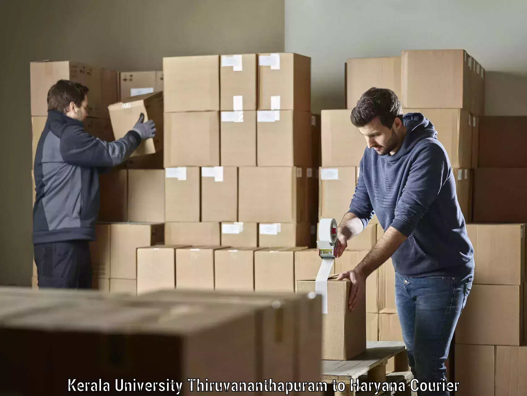 Professional courier handling in Kerala University Thiruvananthapuram to Haryana