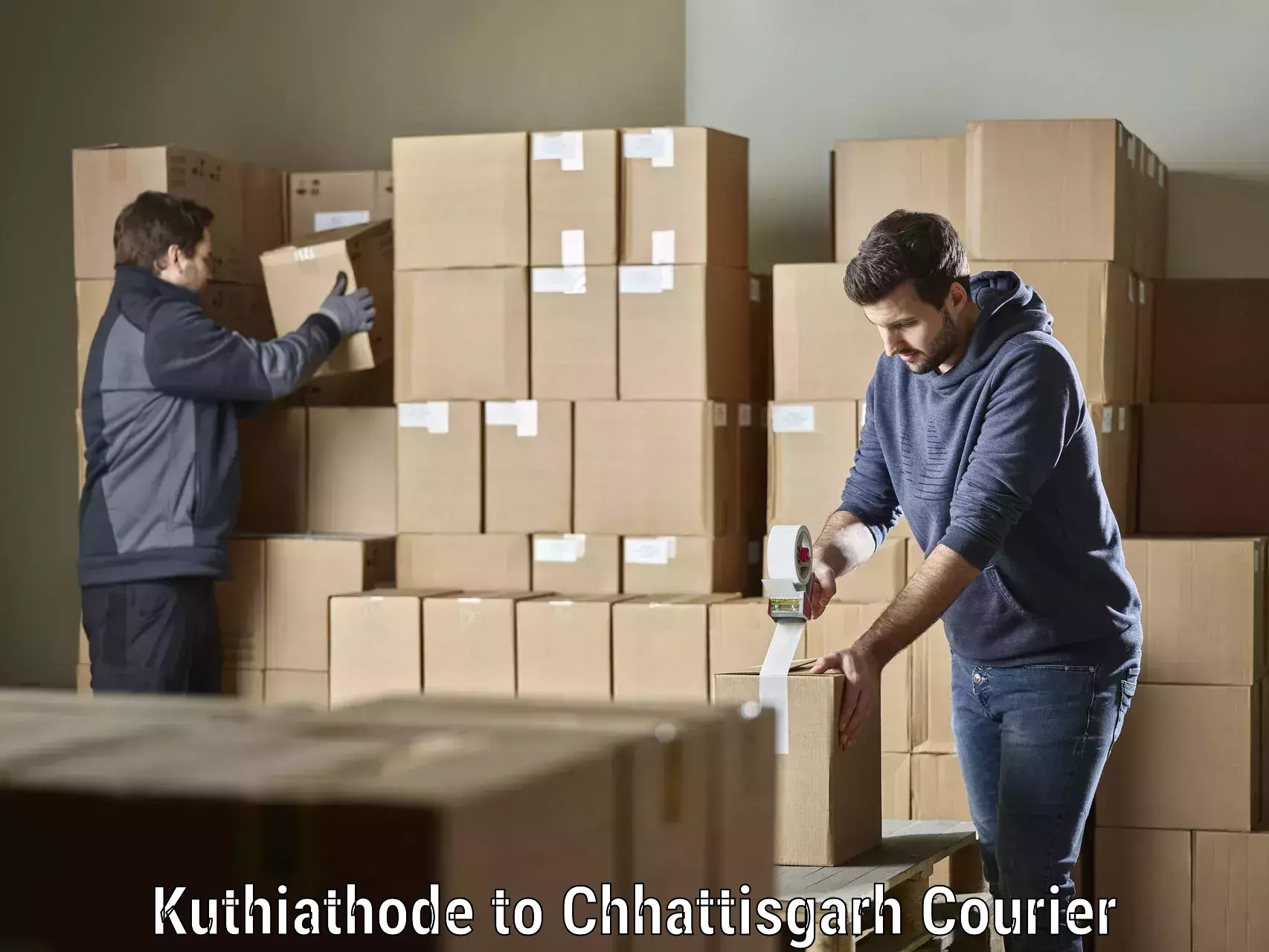 Dynamic courier operations Kuthiathode to Raigarh