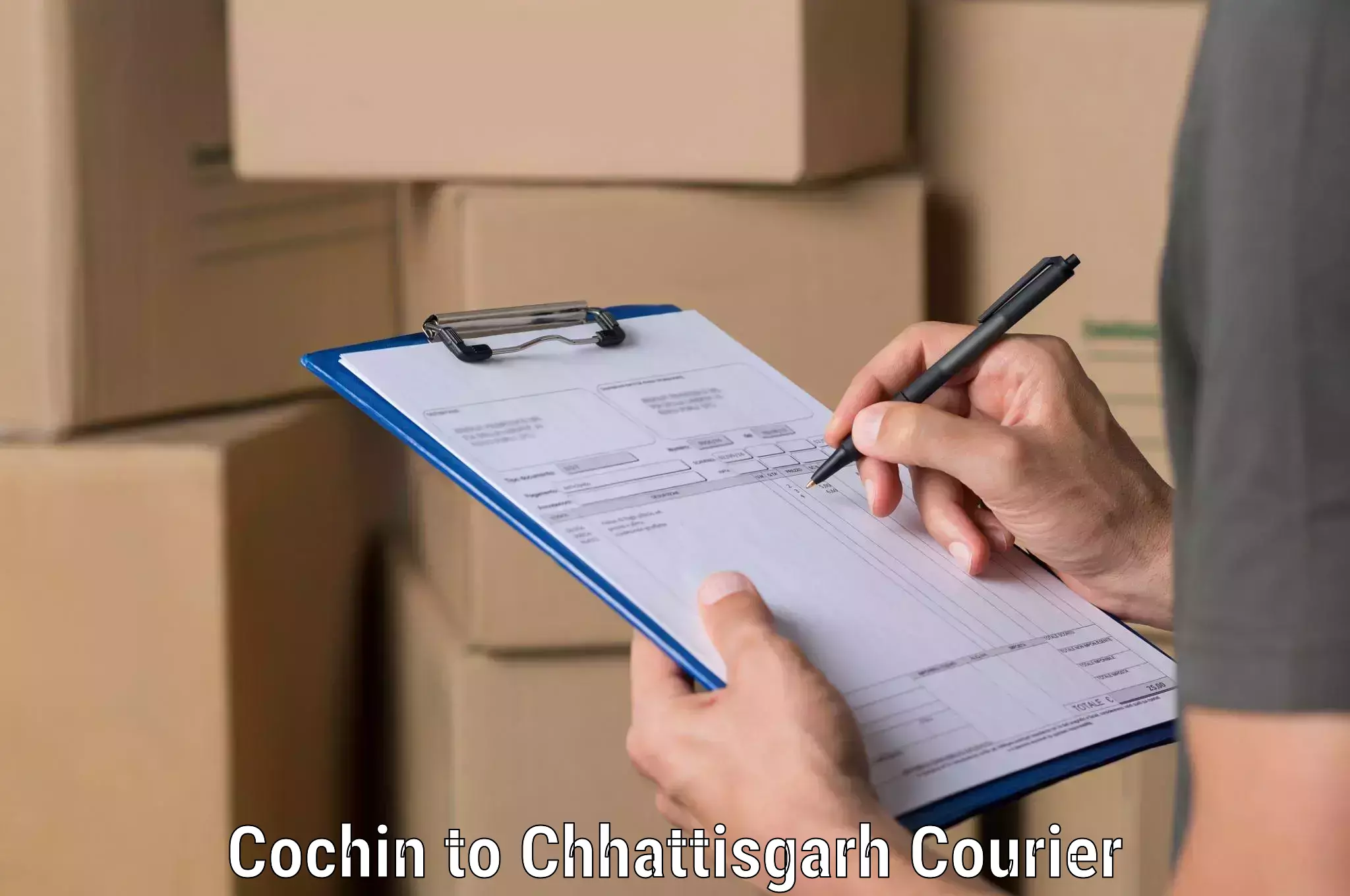 Customizable shipping options Cochin to Khairagarh
