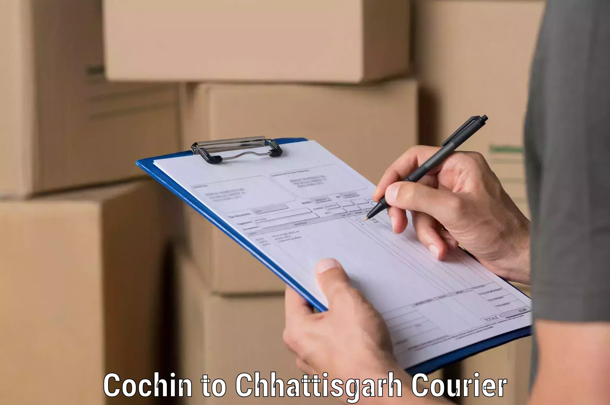 Modern courier technology Cochin to Jashpur Nagar