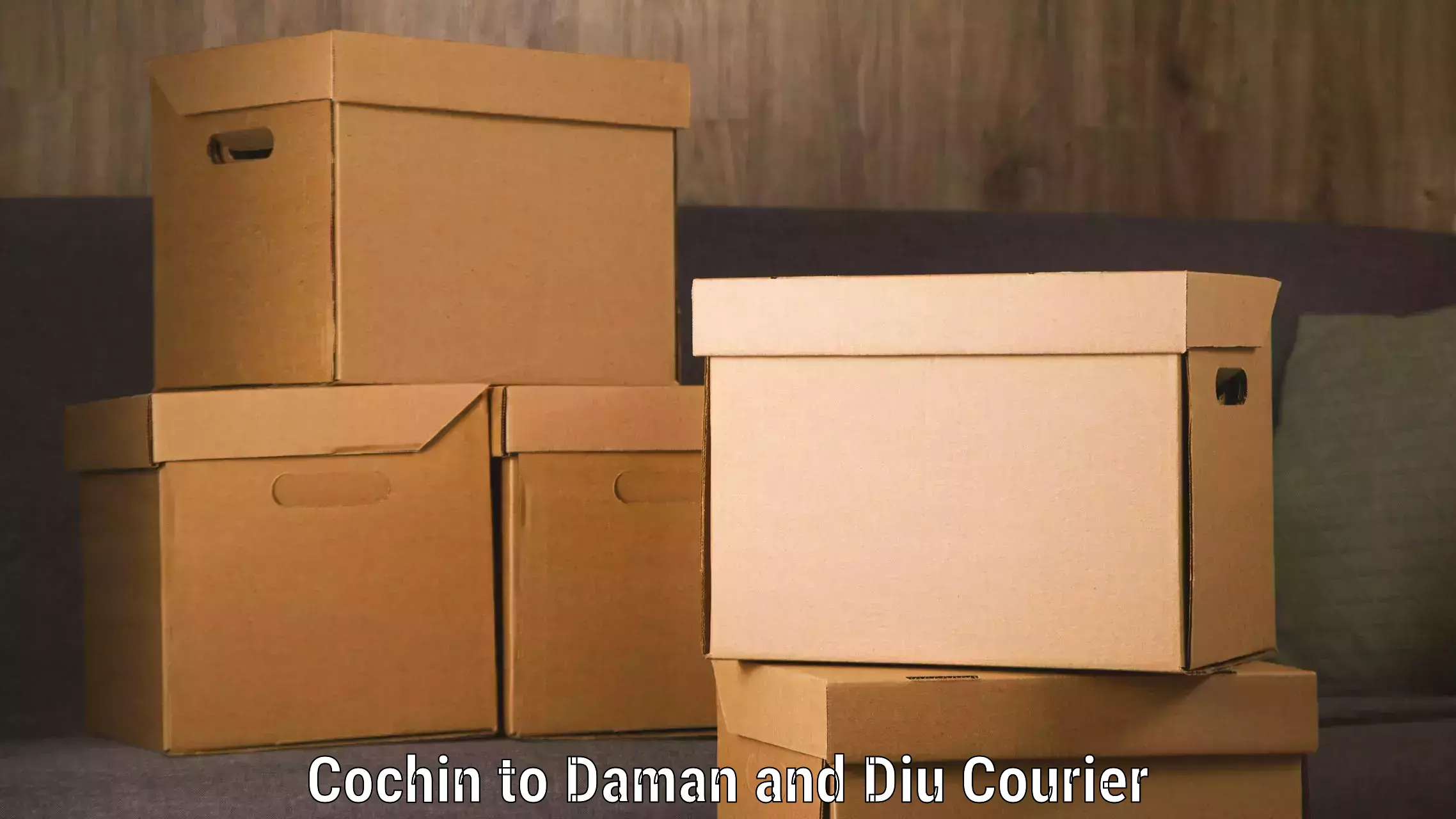 Speedy delivery service Cochin to Daman and Diu