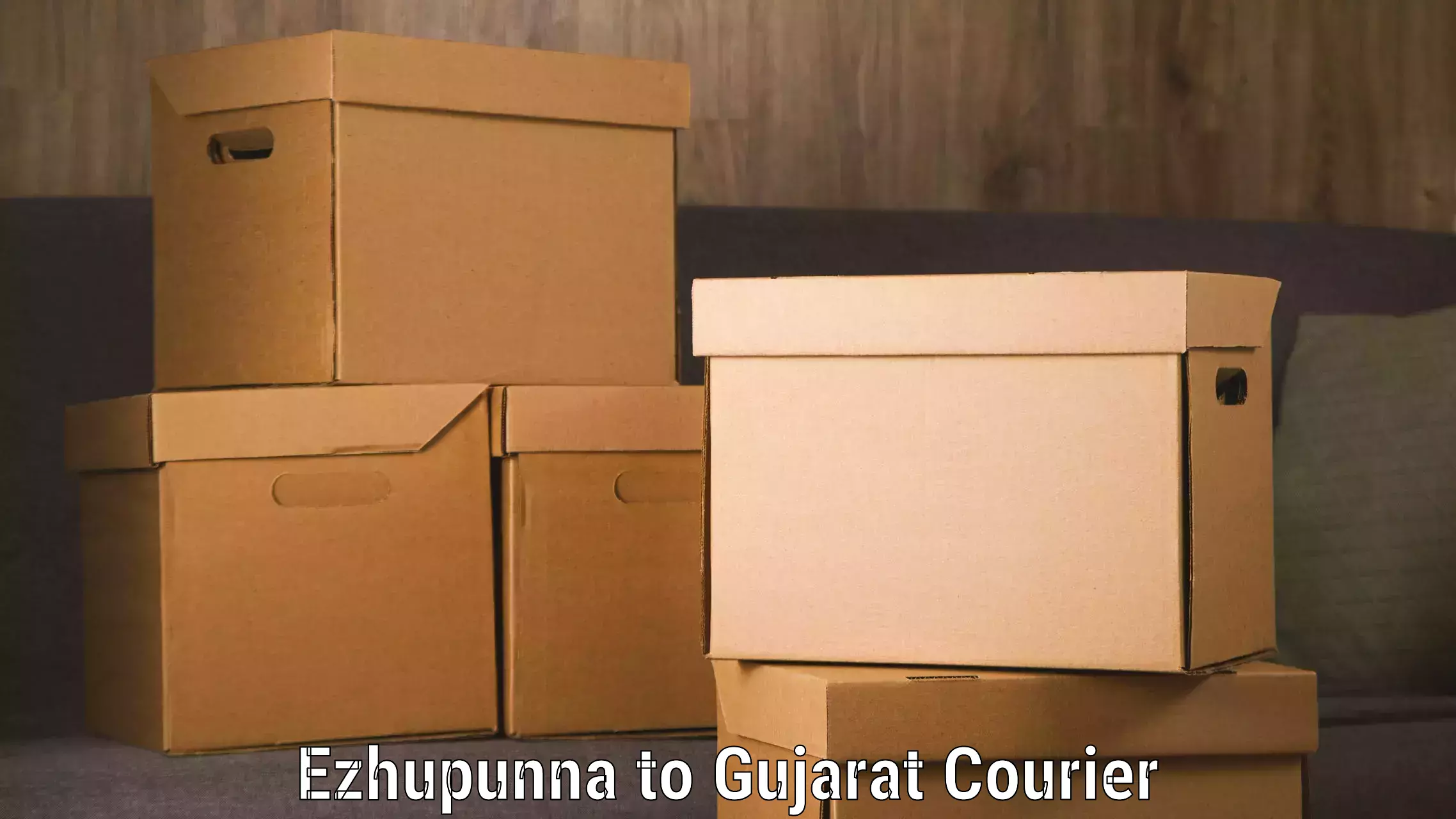 24-hour courier service Ezhupunna to Mahesana