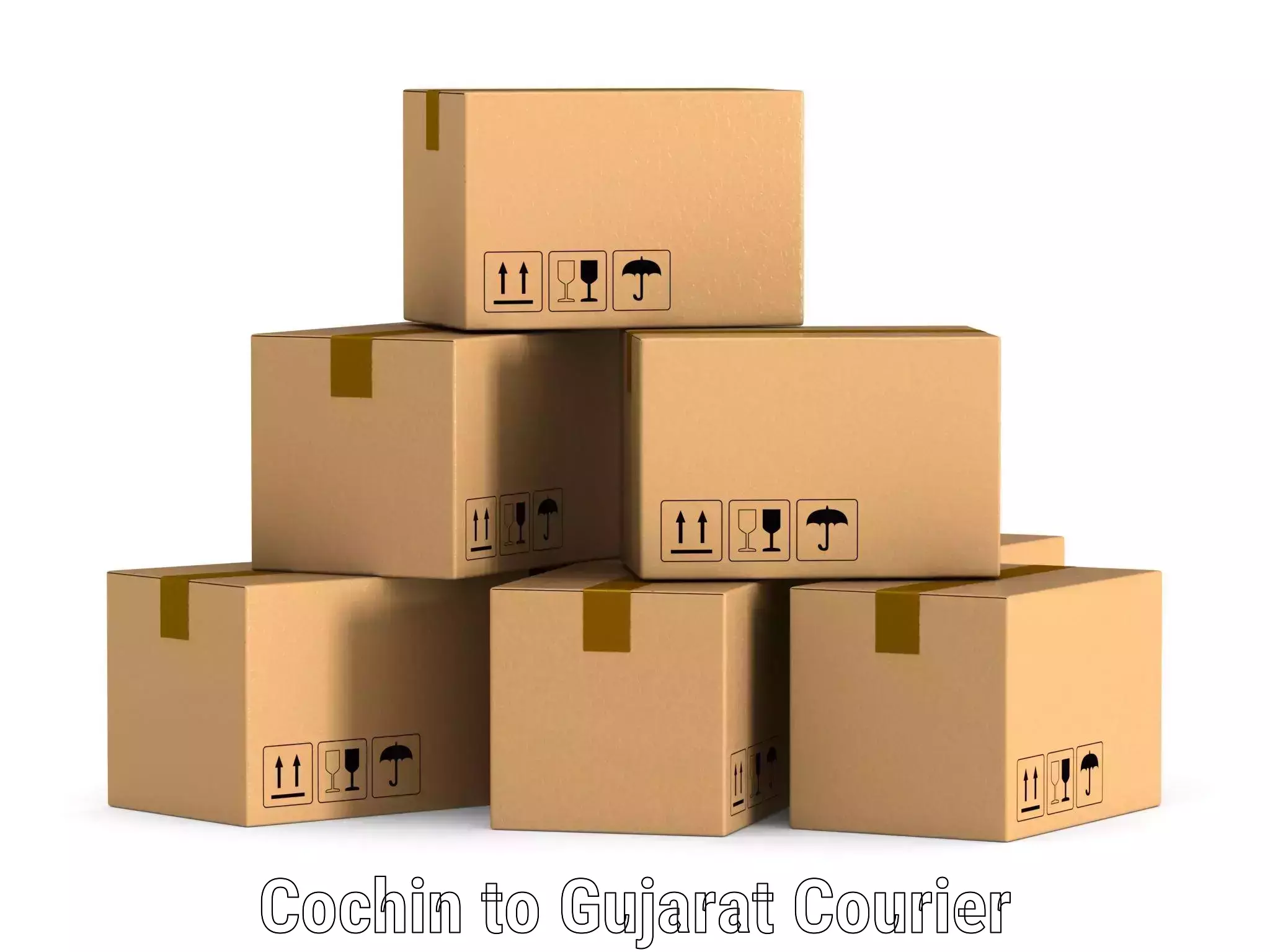 Full-service courier options in Cochin to Mahemdavad