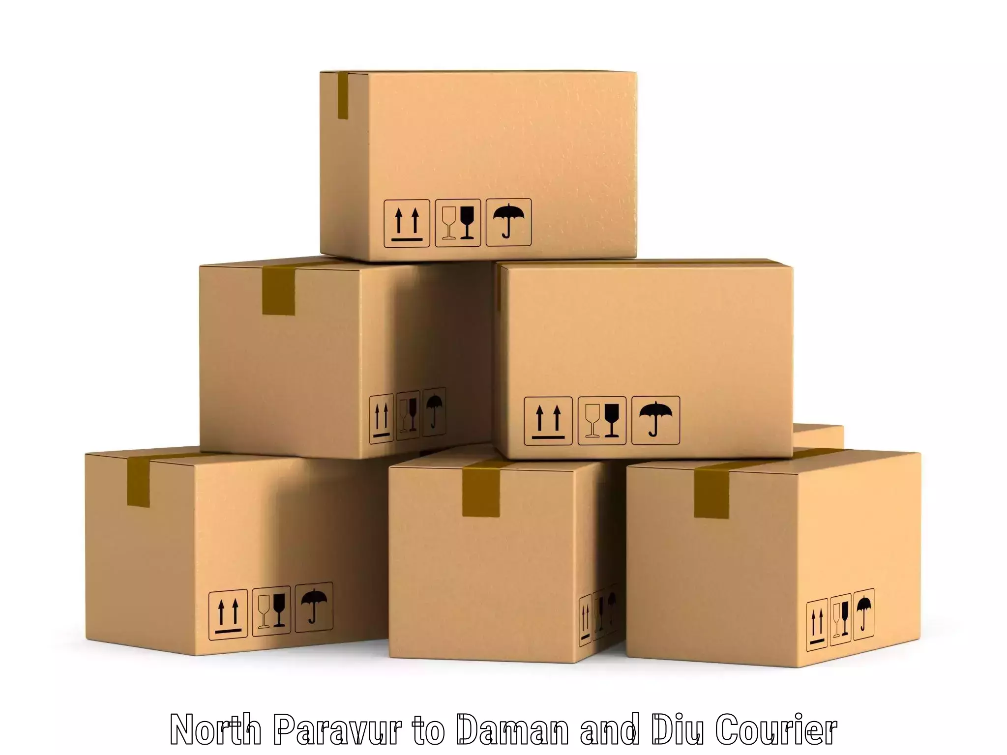 Business shipping needs North Paravur to Daman and Diu