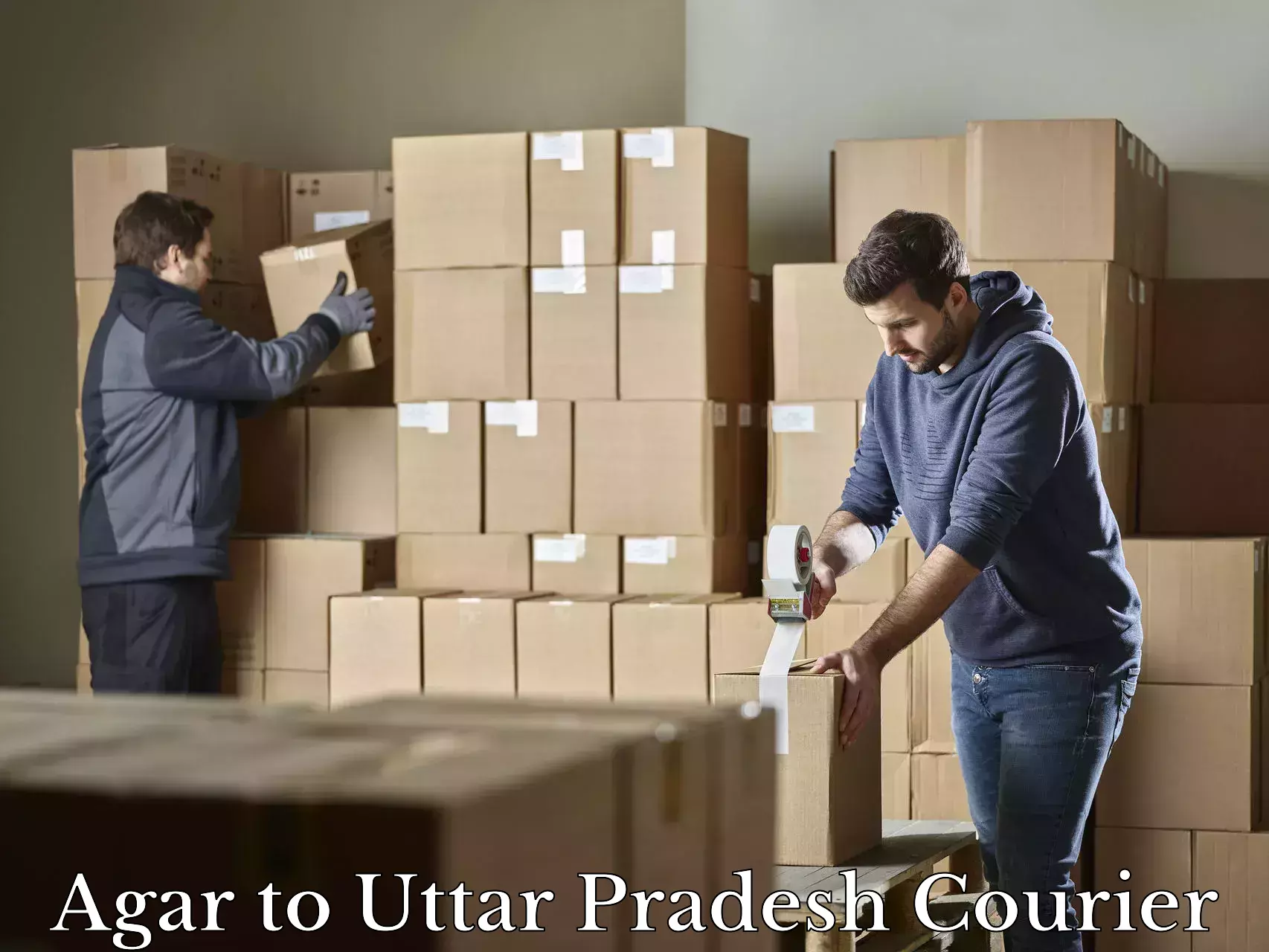 Door to door luggage delivery in Agar to Uttar Pradesh