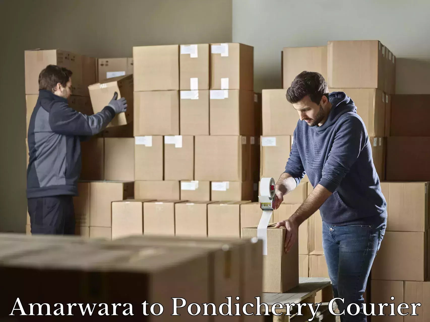 Luggage shipping efficiency Amarwara to Pondicherry University