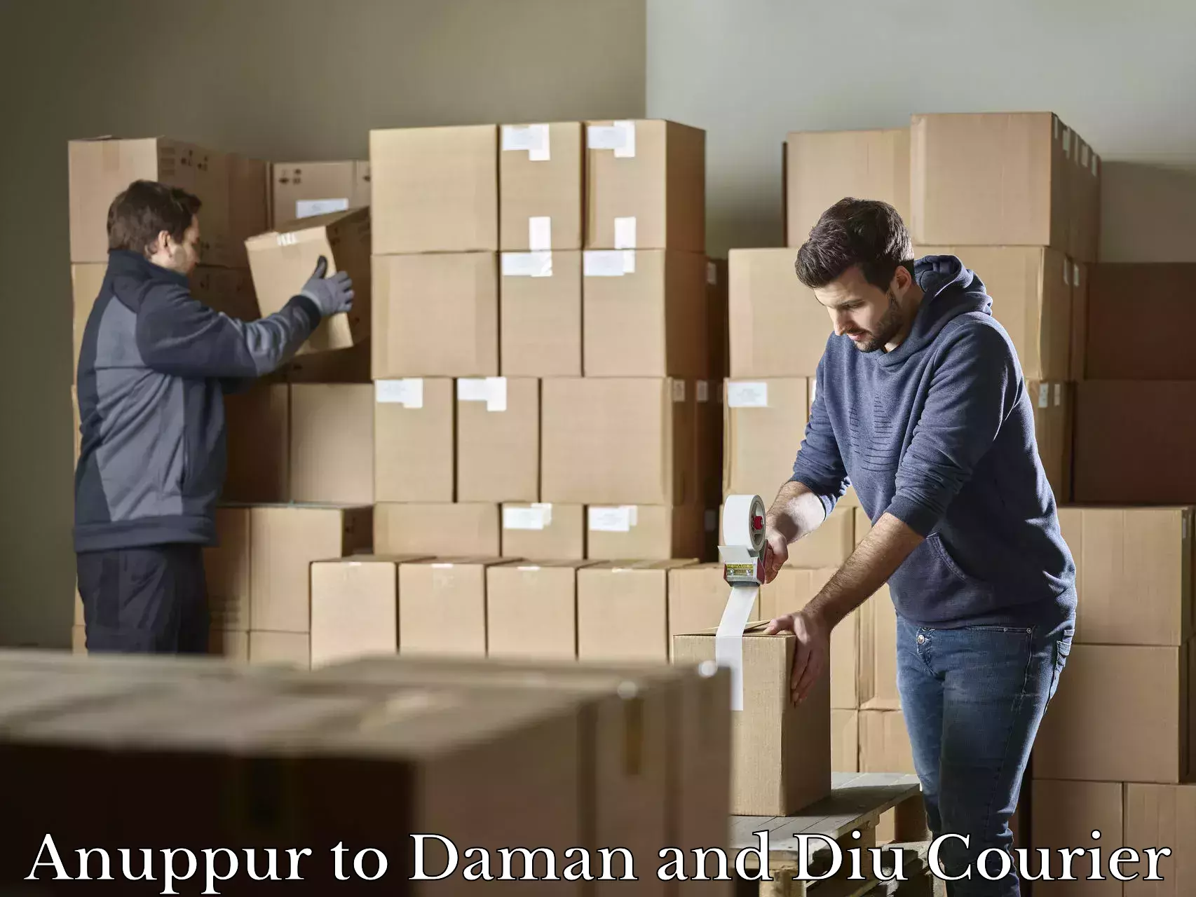 Baggage courier solutions Anuppur to Daman