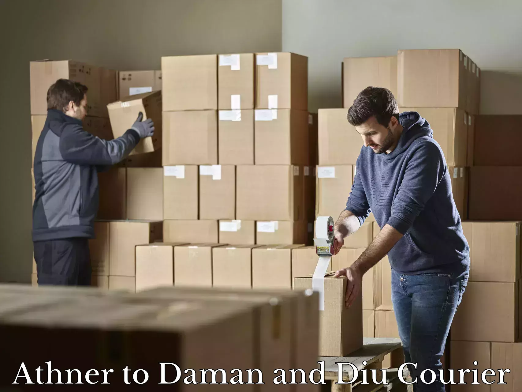 Baggage courier pricing Athner to Daman and Diu