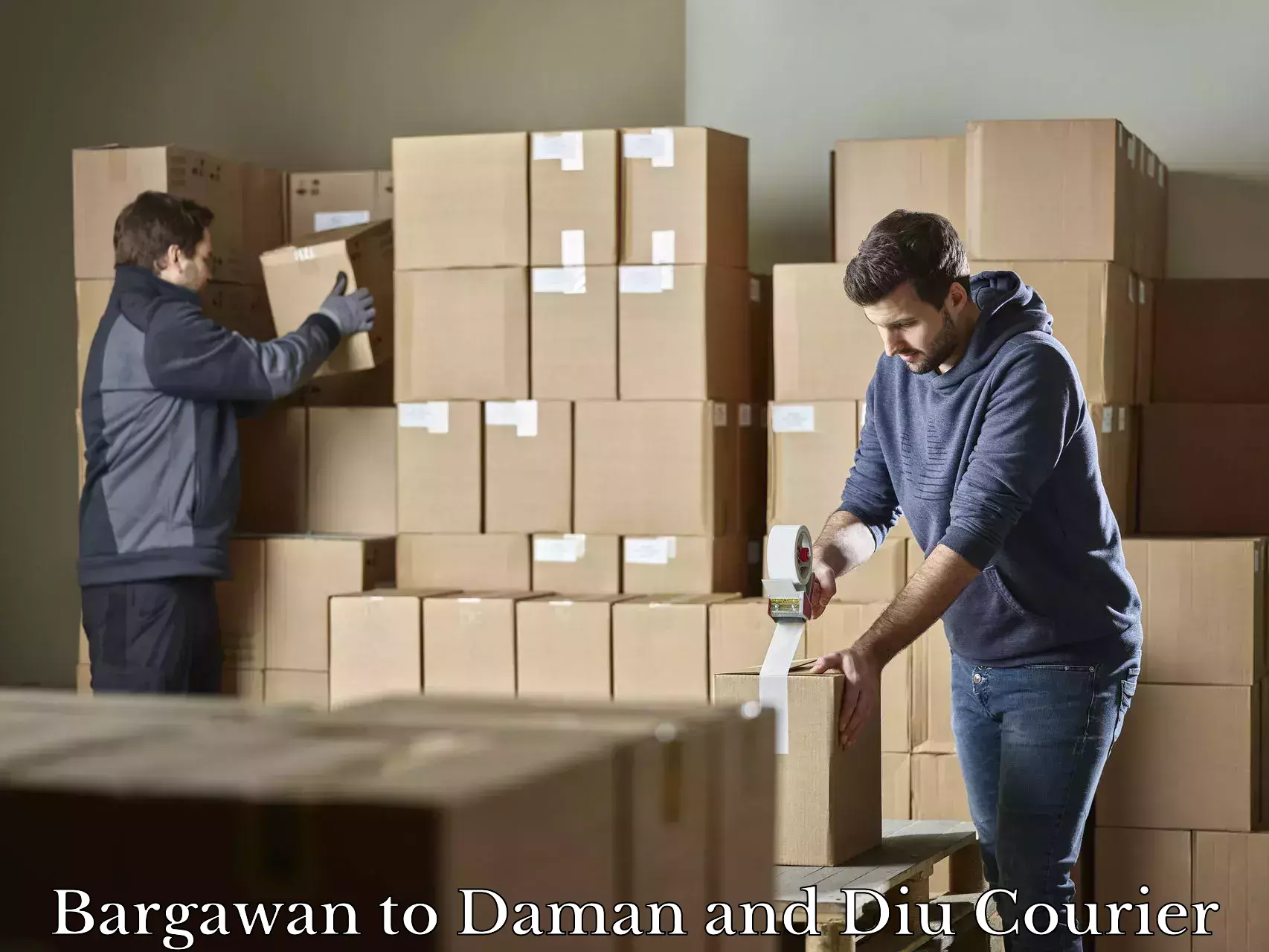 Fast track baggage delivery Bargawan to Daman and Diu