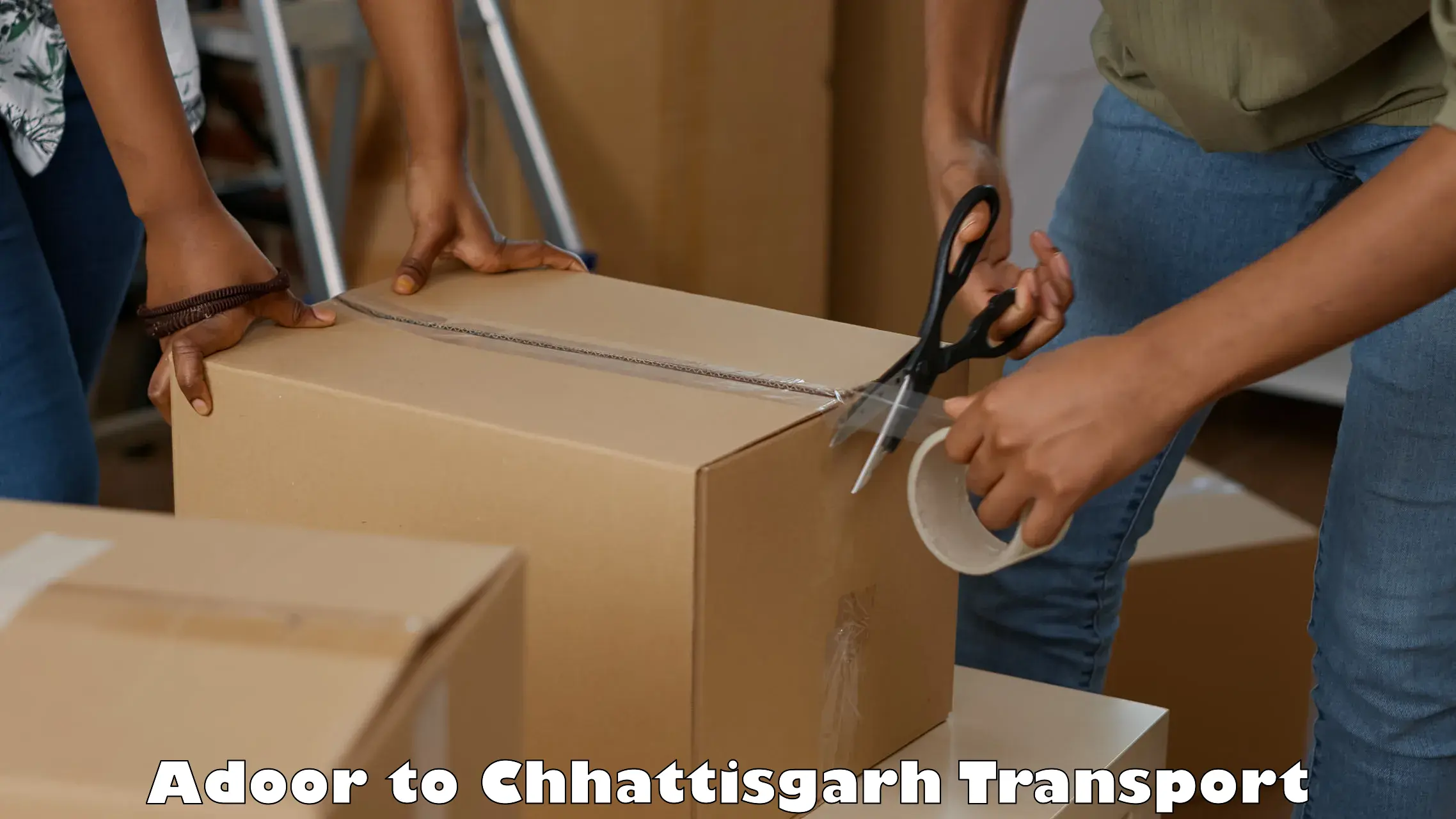 Package delivery services in Adoor to Raigarh Chhattisgarh