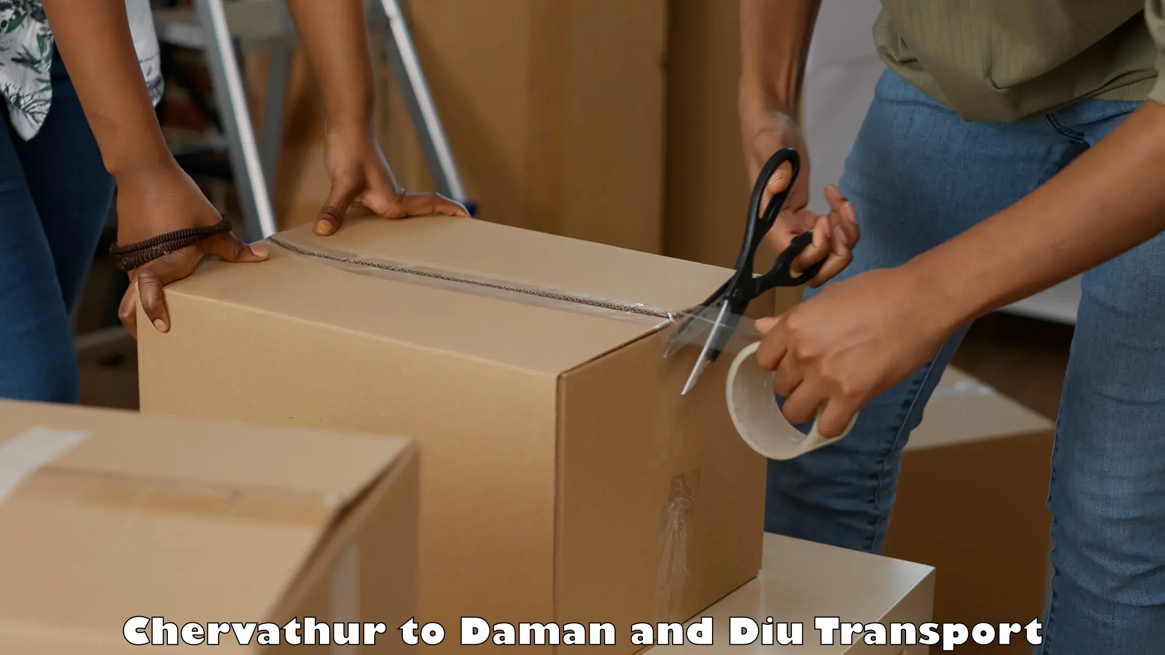 Delivery service Chervathur to Daman and Diu