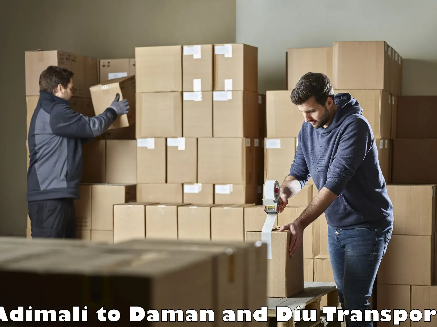 Cargo transportation services Adimali to Daman and Diu