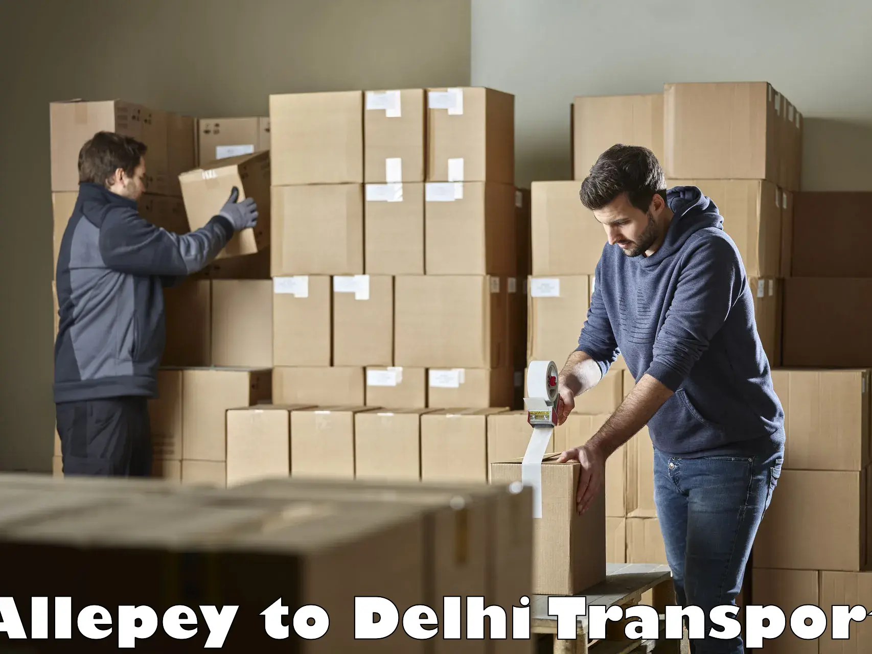 Daily parcel service transport Allepey to Sarojini Nagar