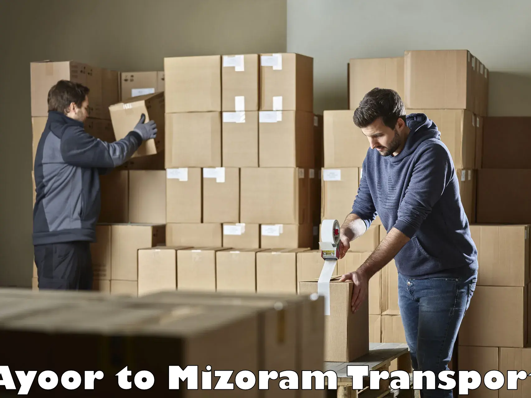 Container transport service Ayoor to Mizoram