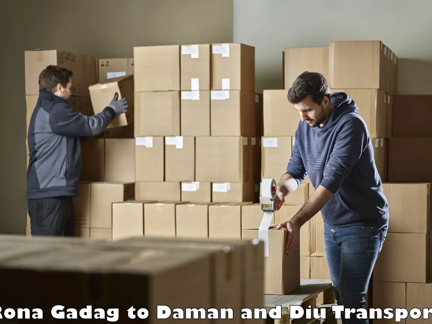 Transport in sharing Rona Gadag to Daman and Diu
