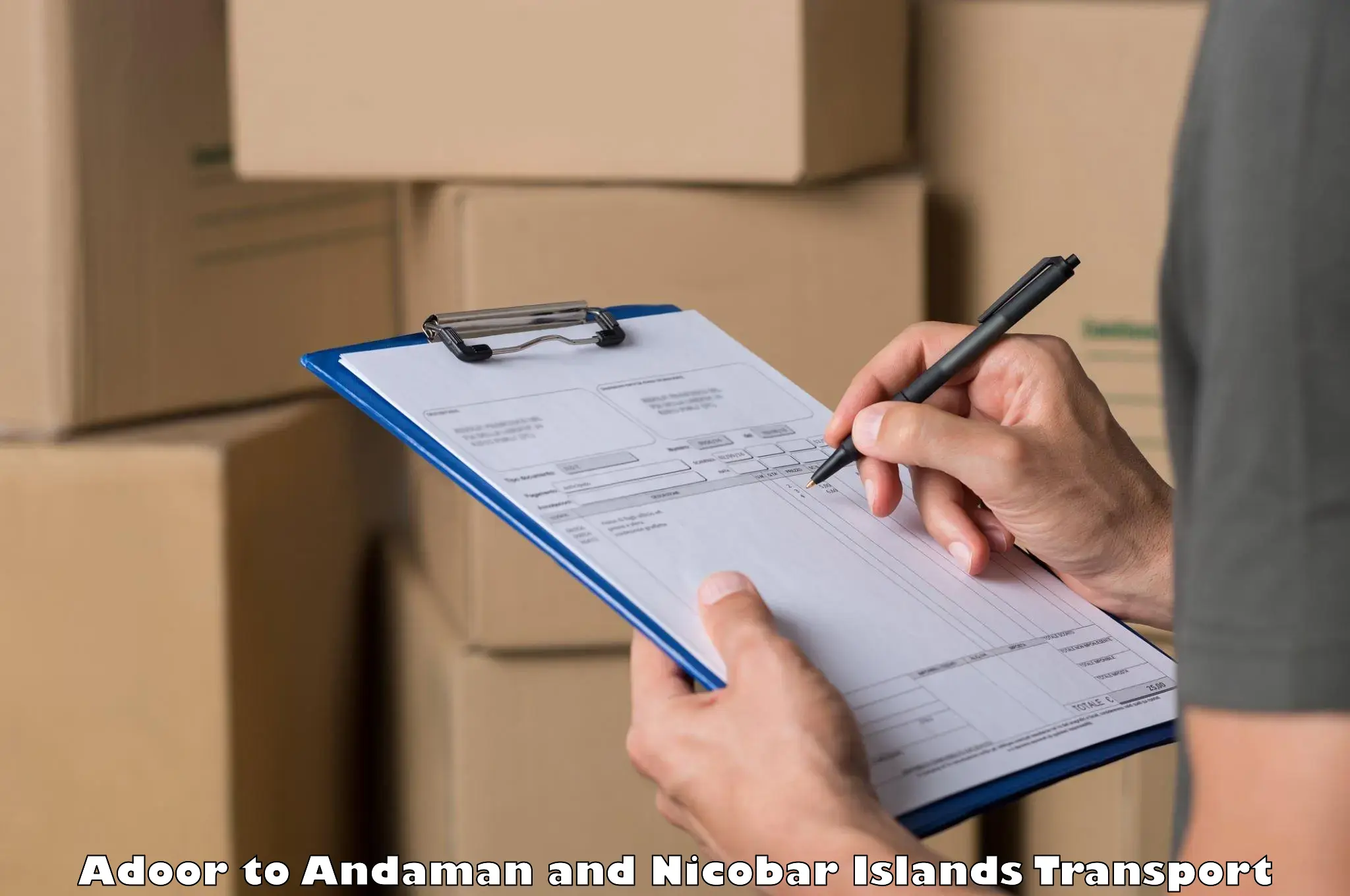 Two wheeler parcel service Adoor to Andaman and Nicobar Islands