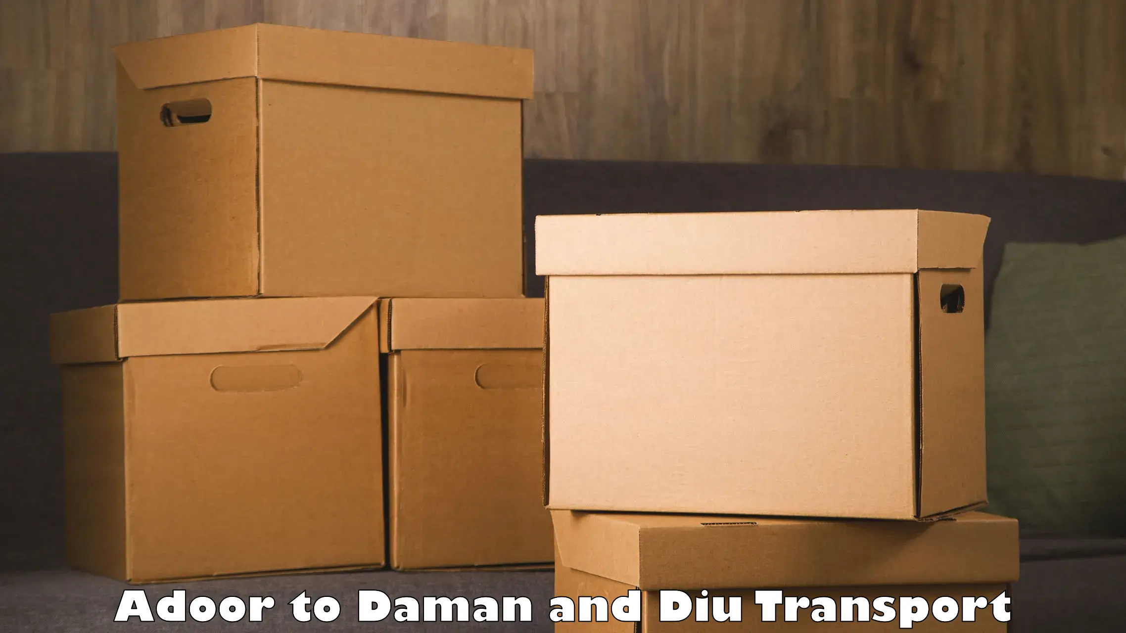 Commercial transport service Adoor to Daman and Diu